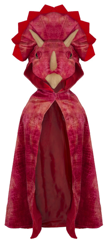 Red Triceratops Hooded Cape