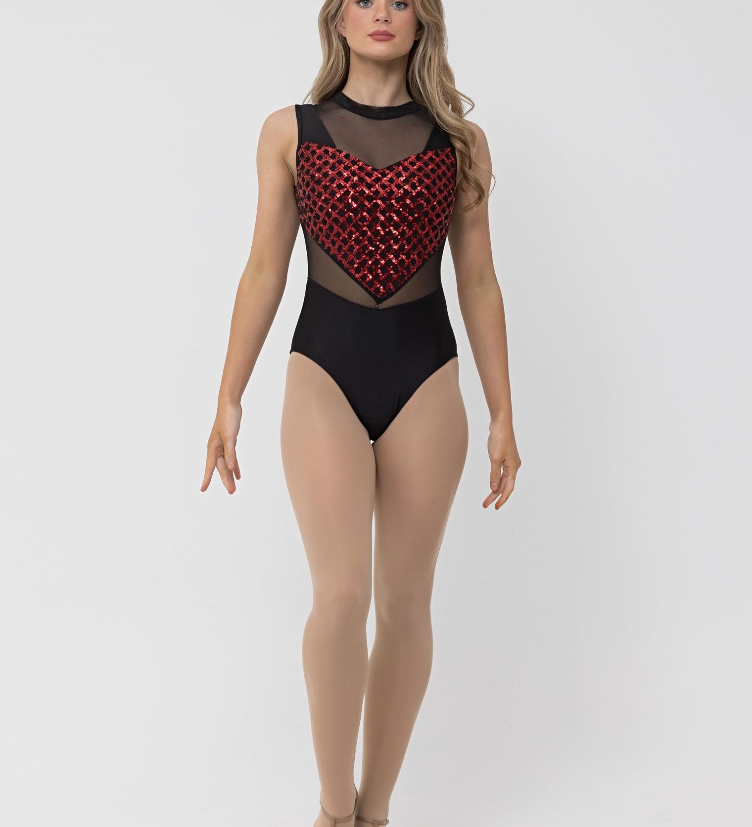 mesh sequin leotard dance costume