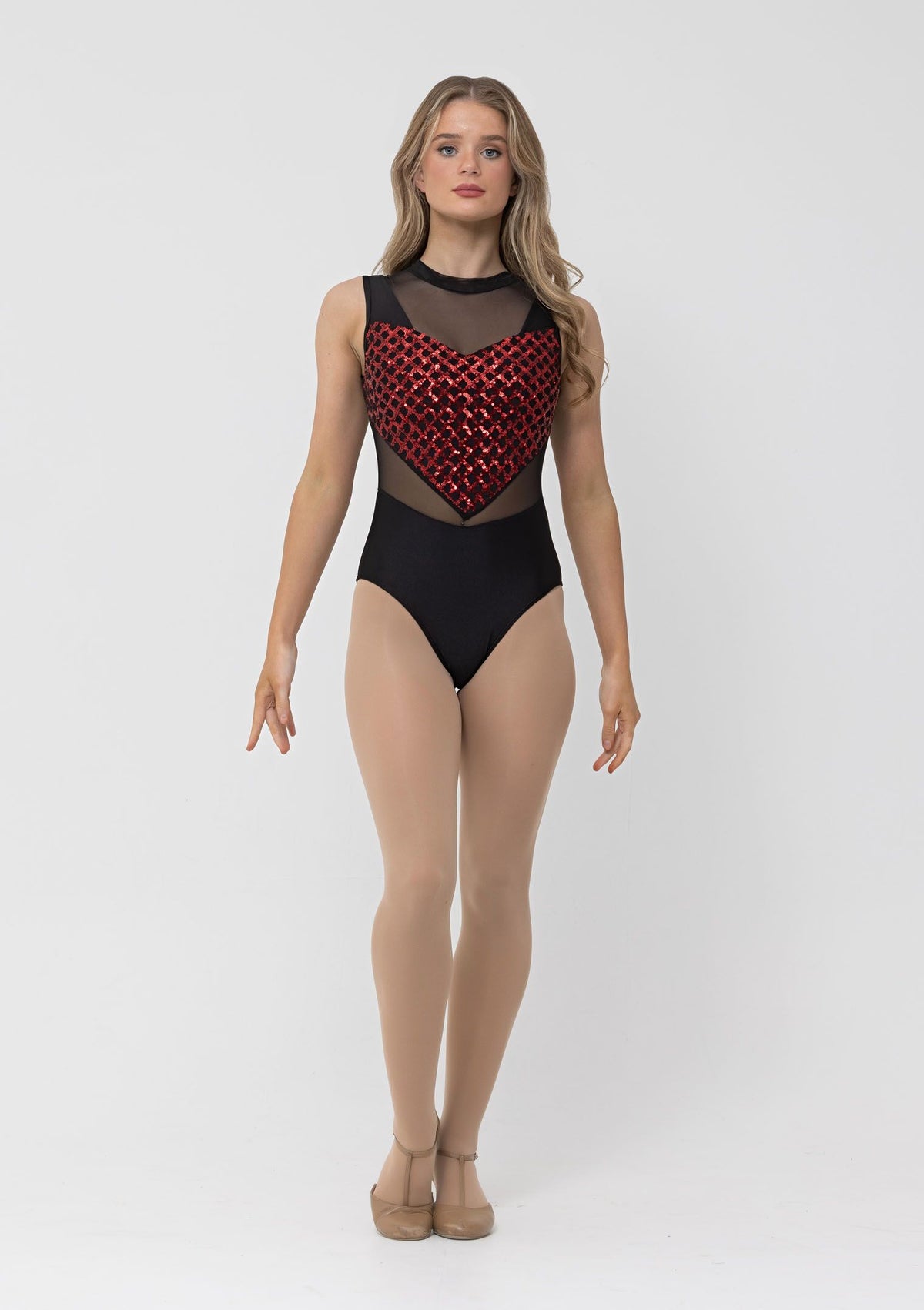 mesh sequin leotard dance costume