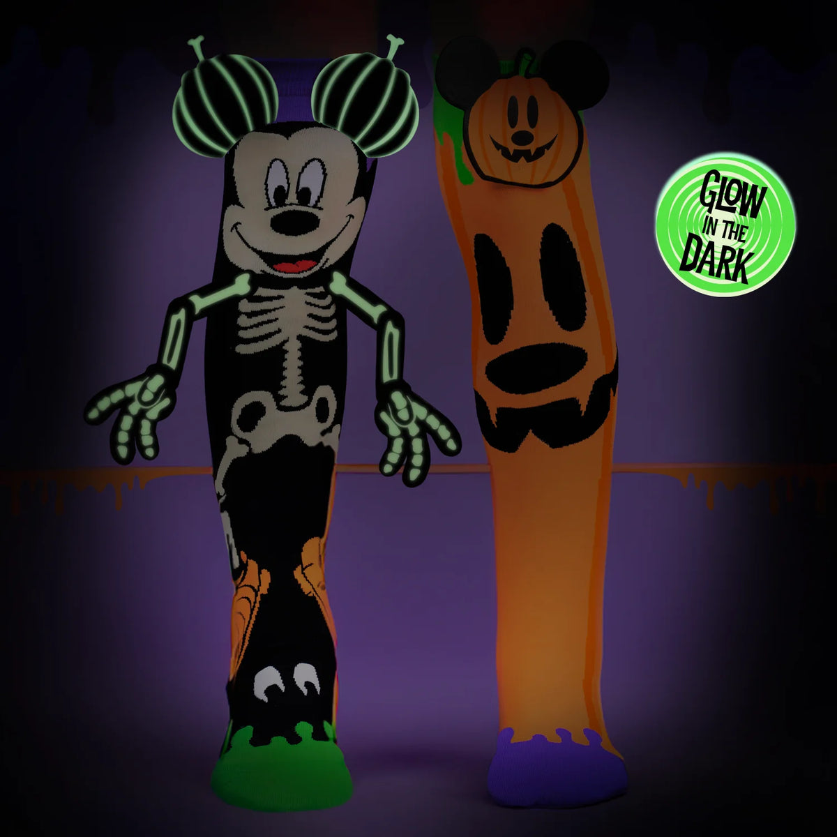 Halloween Mickey Glow in the Dark Socks