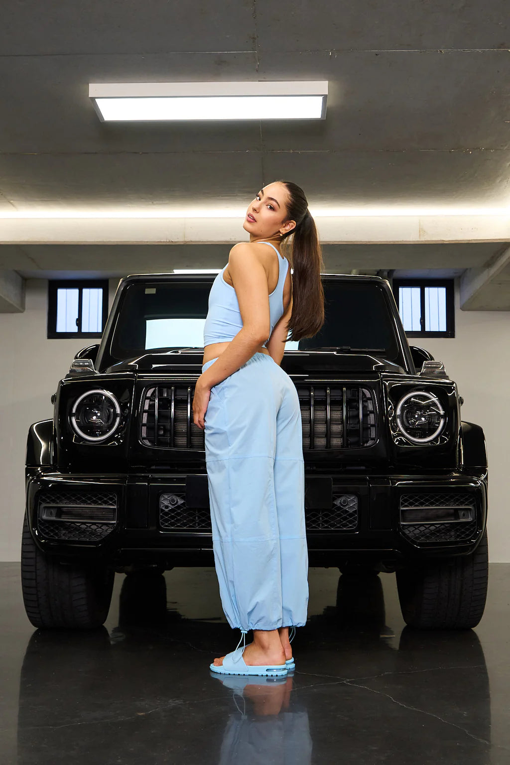 Cool Blue Parachute Pants Claudia Dean