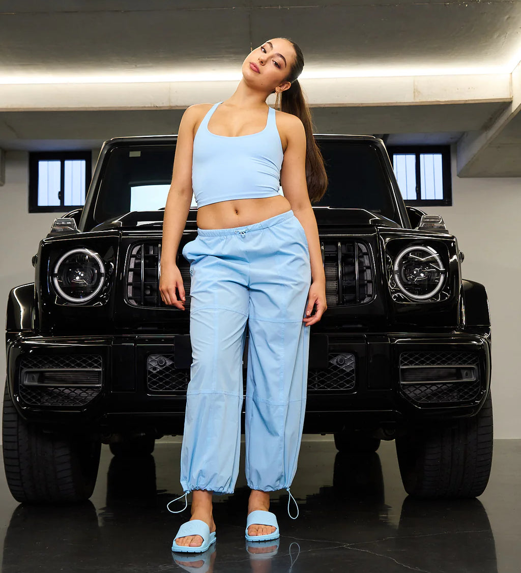 Cool Blue Parachute Pants Claudia Dean