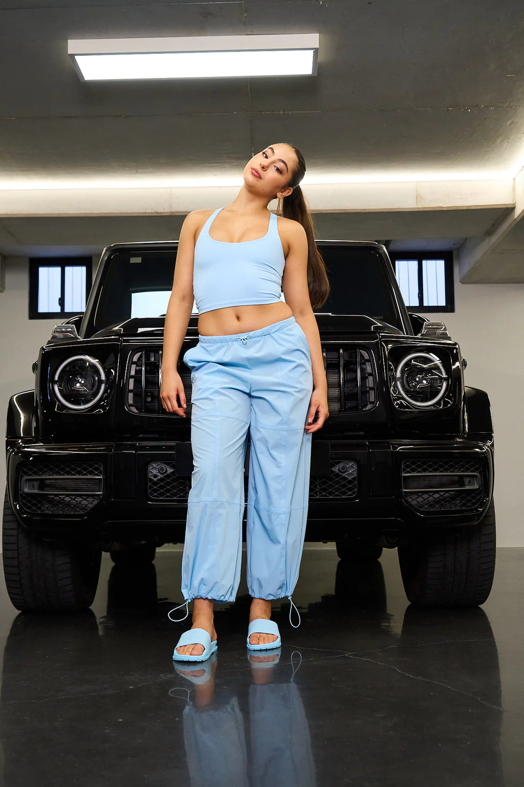 Cool Blue Parachute Pants Claudia Dean