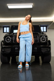 Cool Blue Parachute Pants Claudia Dean