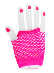 fingerless fishnet gloves 1980s 80s Madonna punk Cyndi Lauper character fancy dress up costume fun bride cancan chorus moulin rouge neon