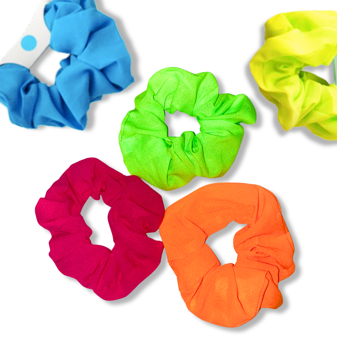 1980s neon hair scrunchie costume