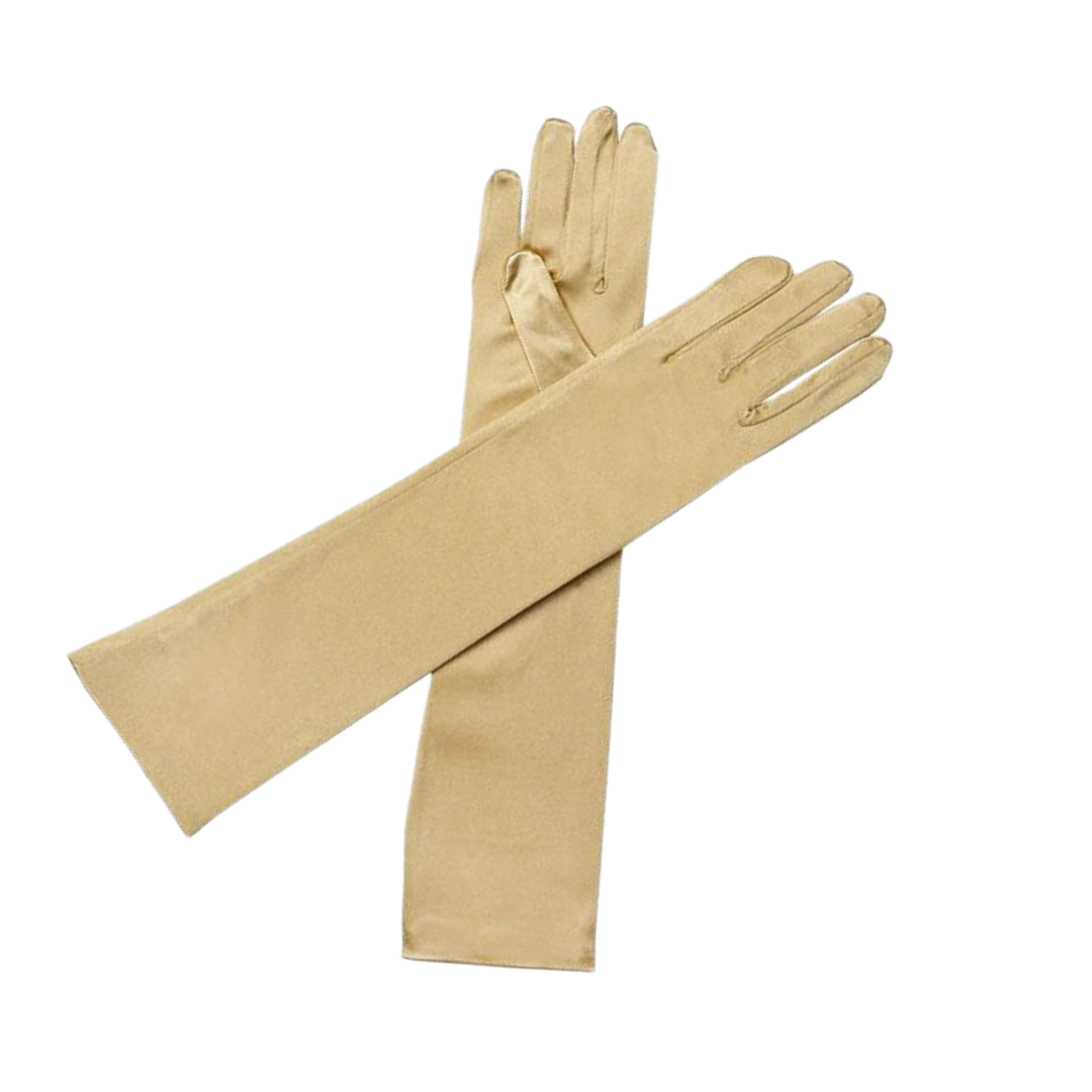 Gold satin gloves