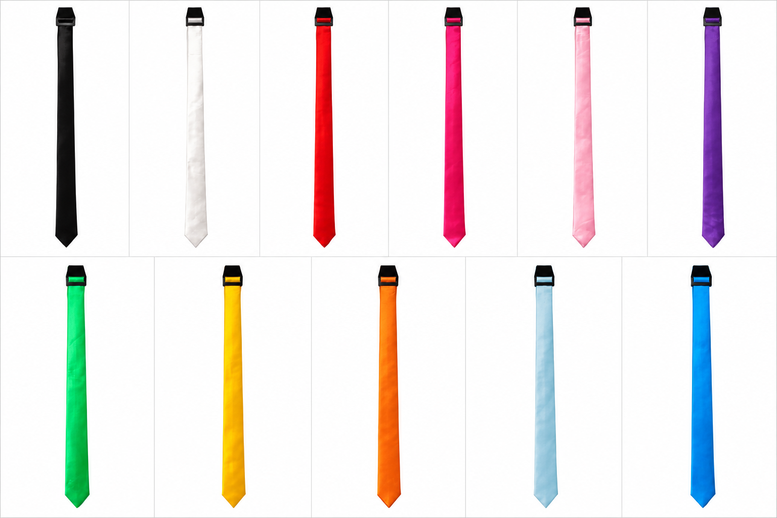 Long Slim Coloured Ties