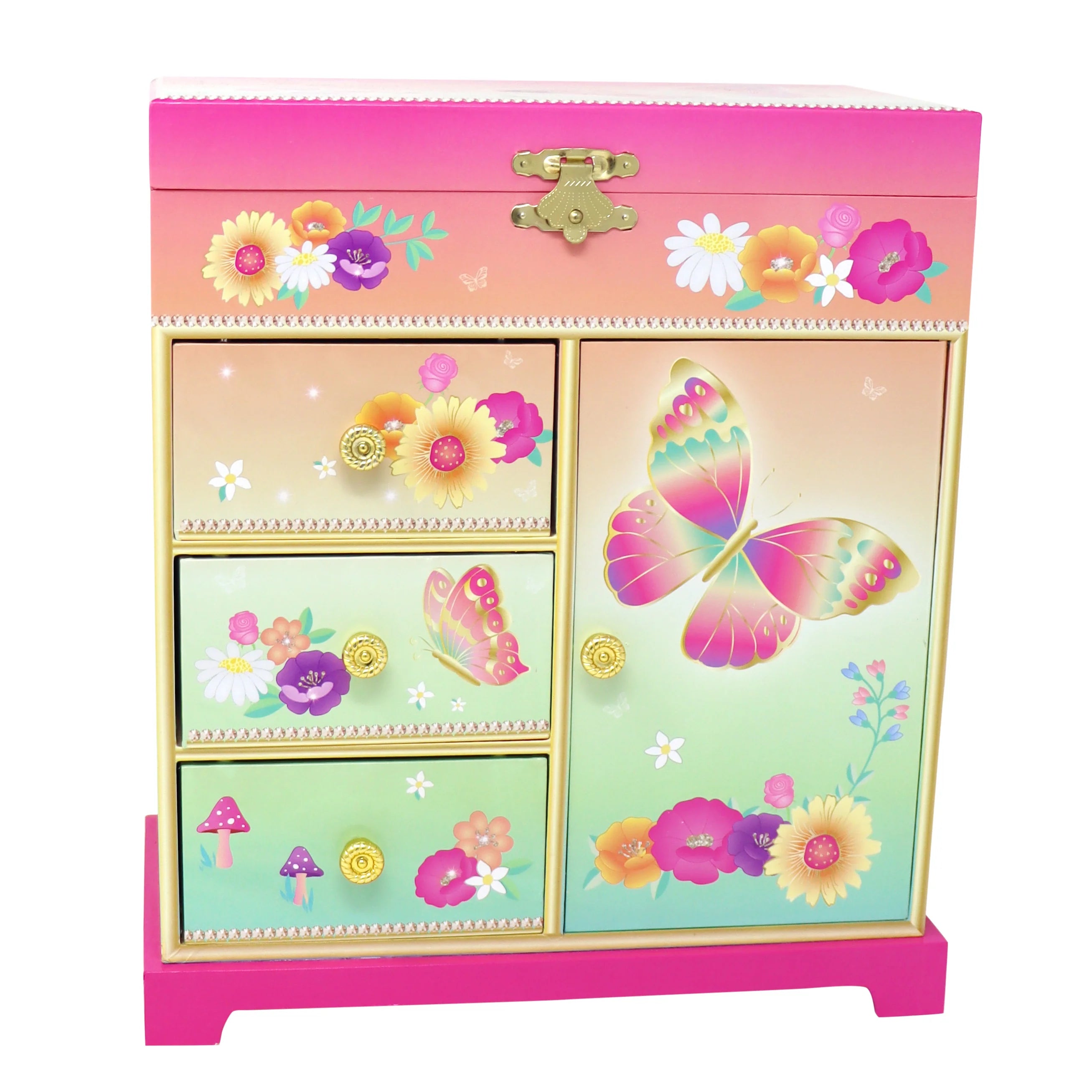 Rainbow Butterfly Large Music Box