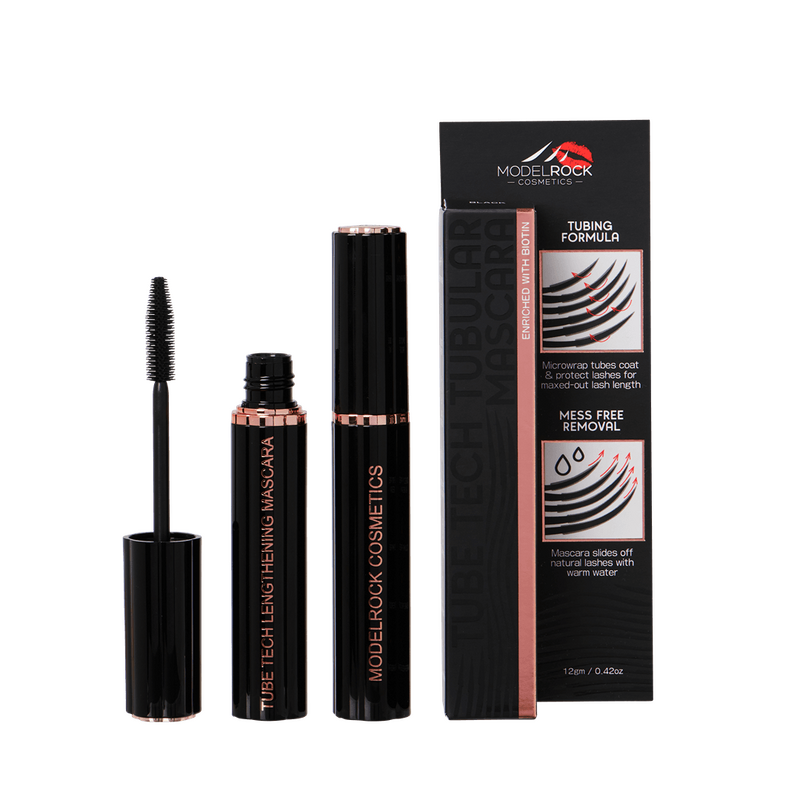 model rock tube tech tubular mascara black eye makeup longer lashes 