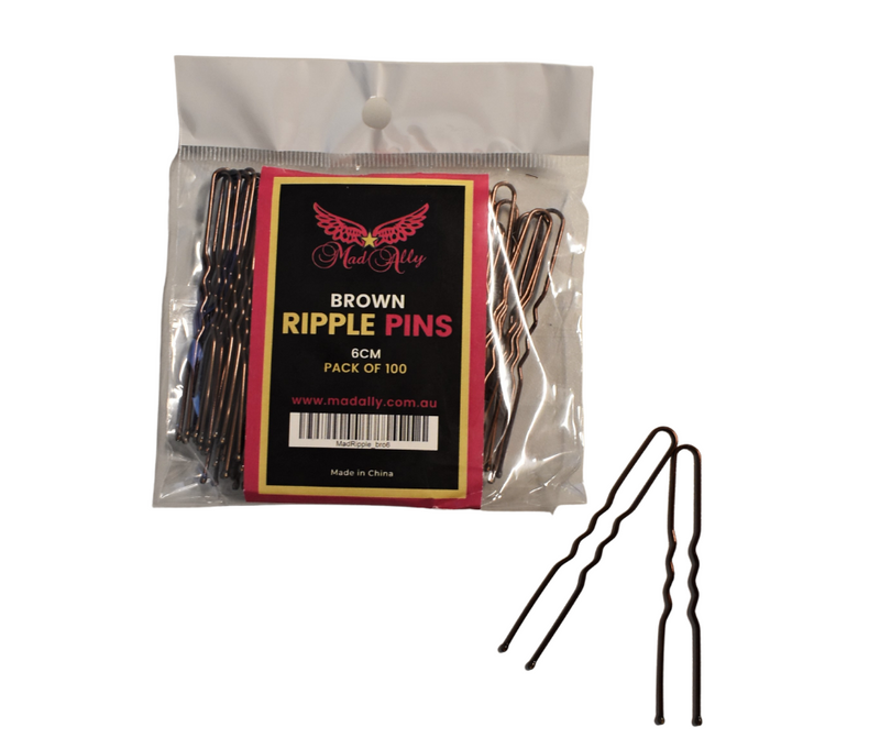 Brown Ripple Pins 6cm (100pack)