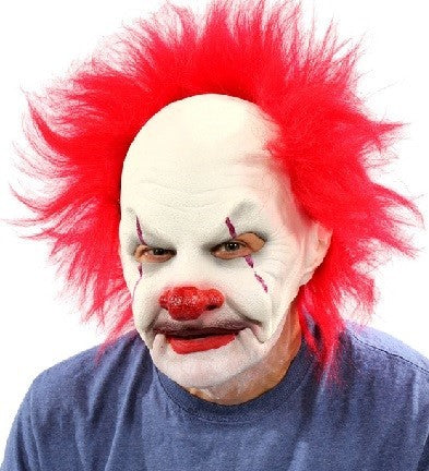 creepy clown mask with hair halloween