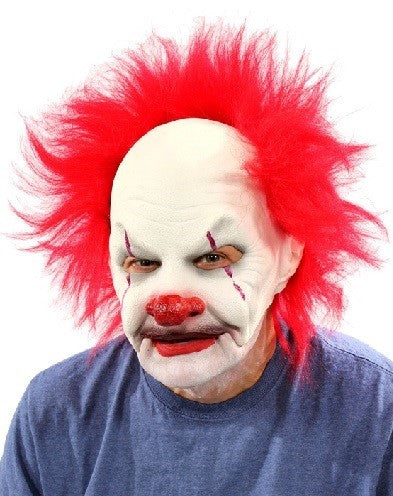 creepy clown mask with hair halloween