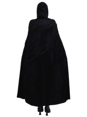Black Velvet Cape with Hood - Adult