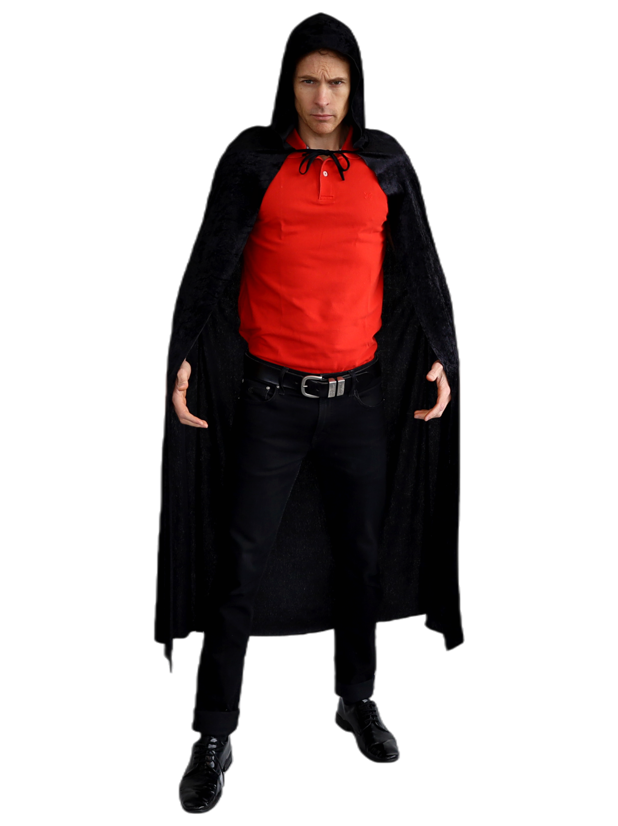 Black Velvet Cape with Hood - Adult
