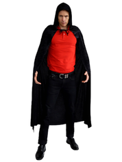 Black Velvet Cape with Hood - Adult