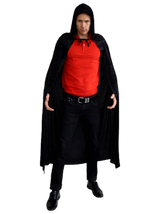 Black Velvet Cape with Hood - Adult