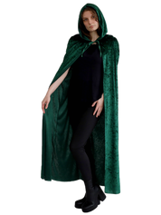 Velvet Cape with Hood - Green