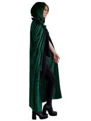 Velvet Cape with Hood - Green