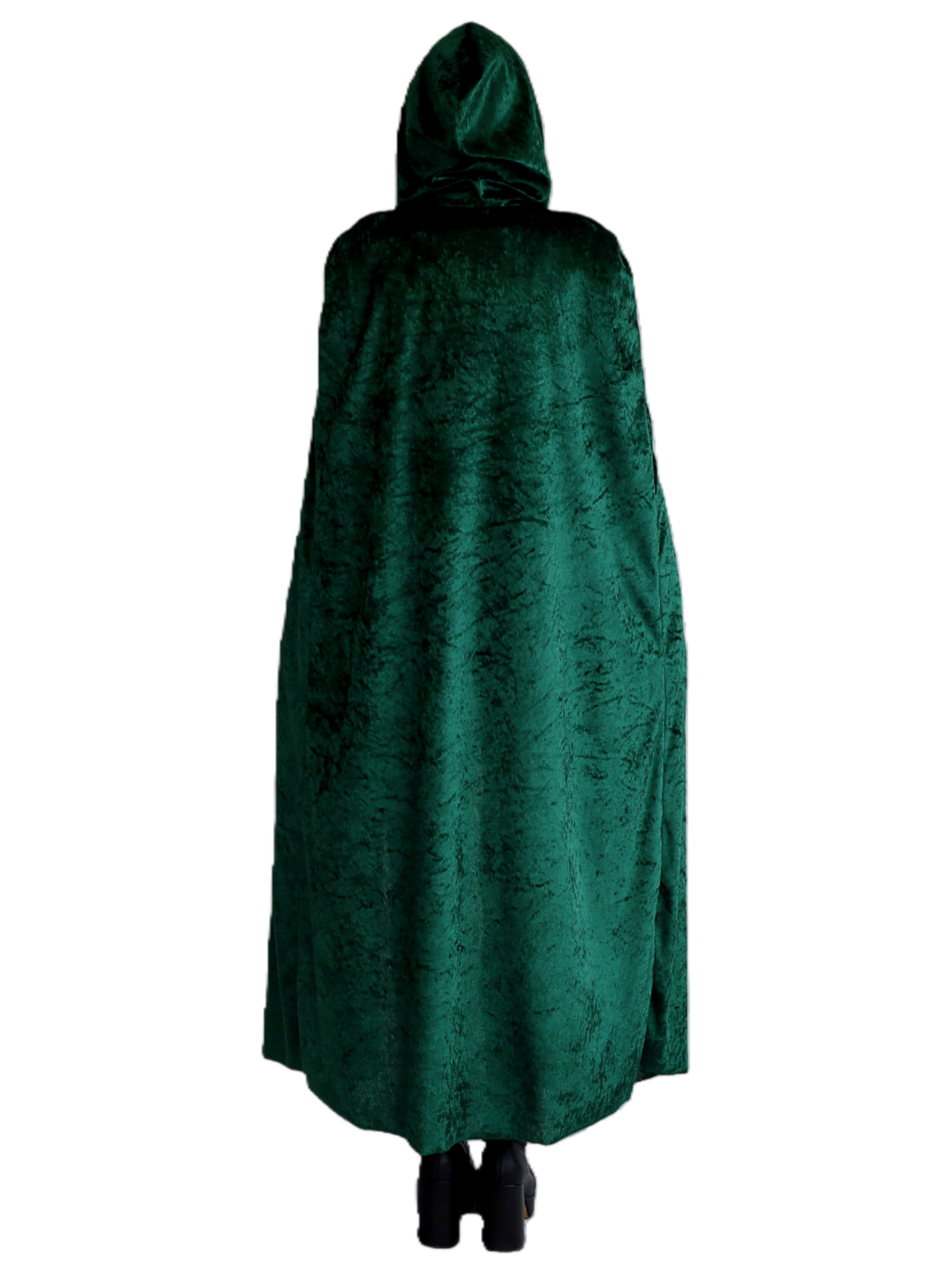 Velvet Cape with Hood - Green