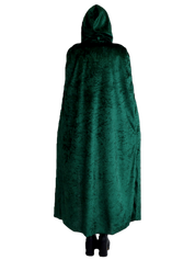Velvet Cape with Hood - Green