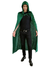 Velvet Cape with Hood - Green