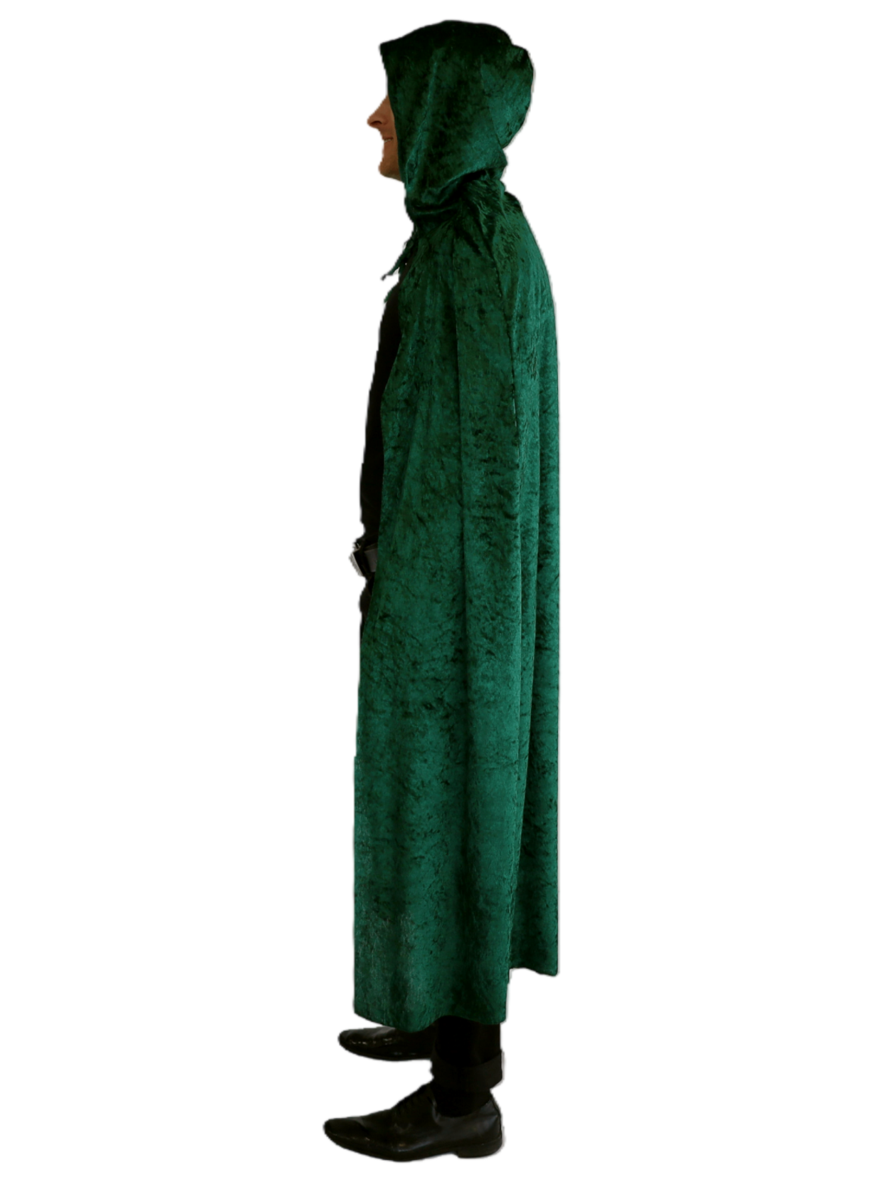 Velvet Cape with Hood - Green