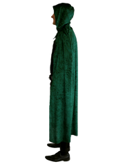 Velvet Cape with Hood - Green