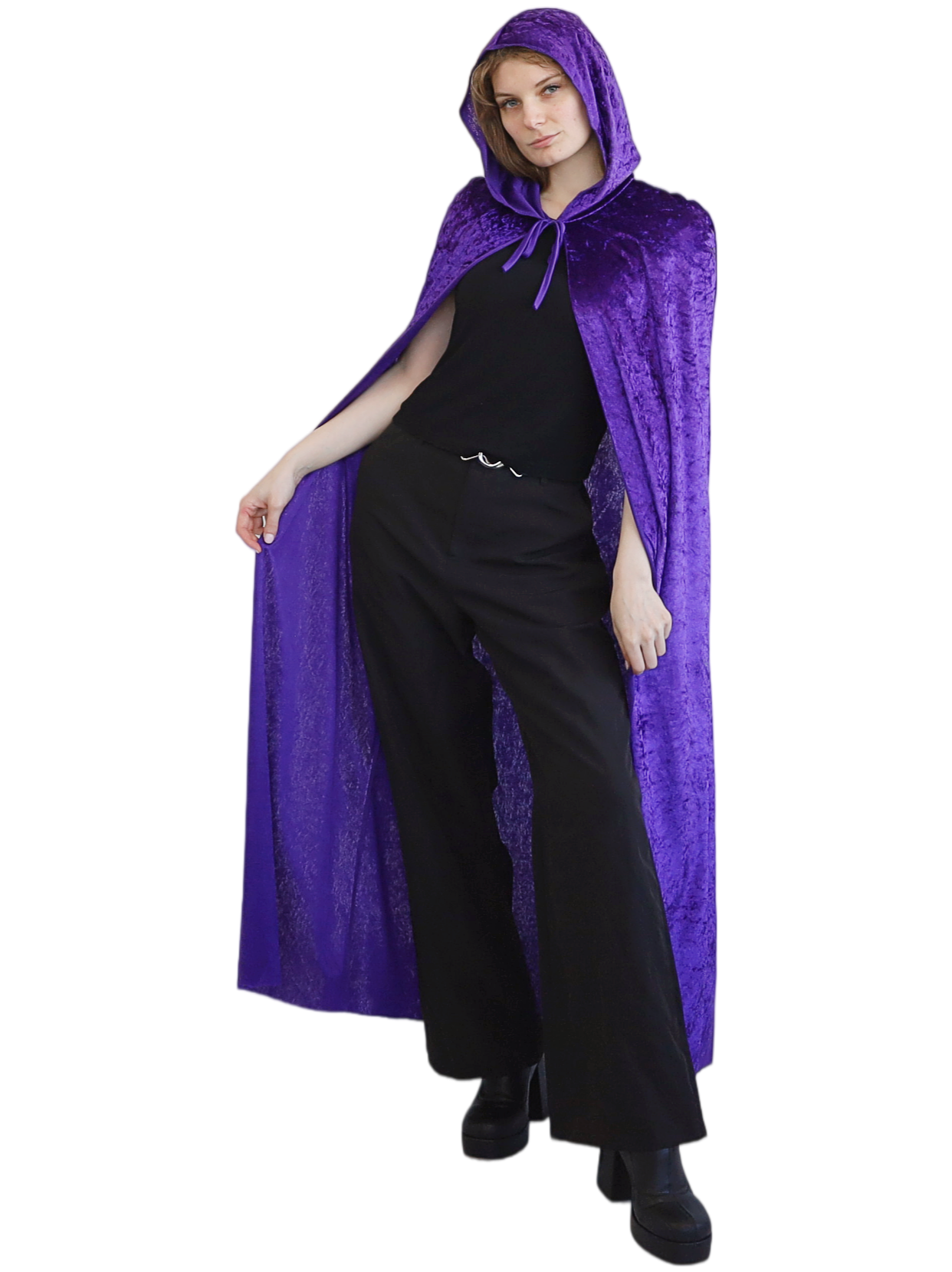 Velvet Cape with Hood - Purple