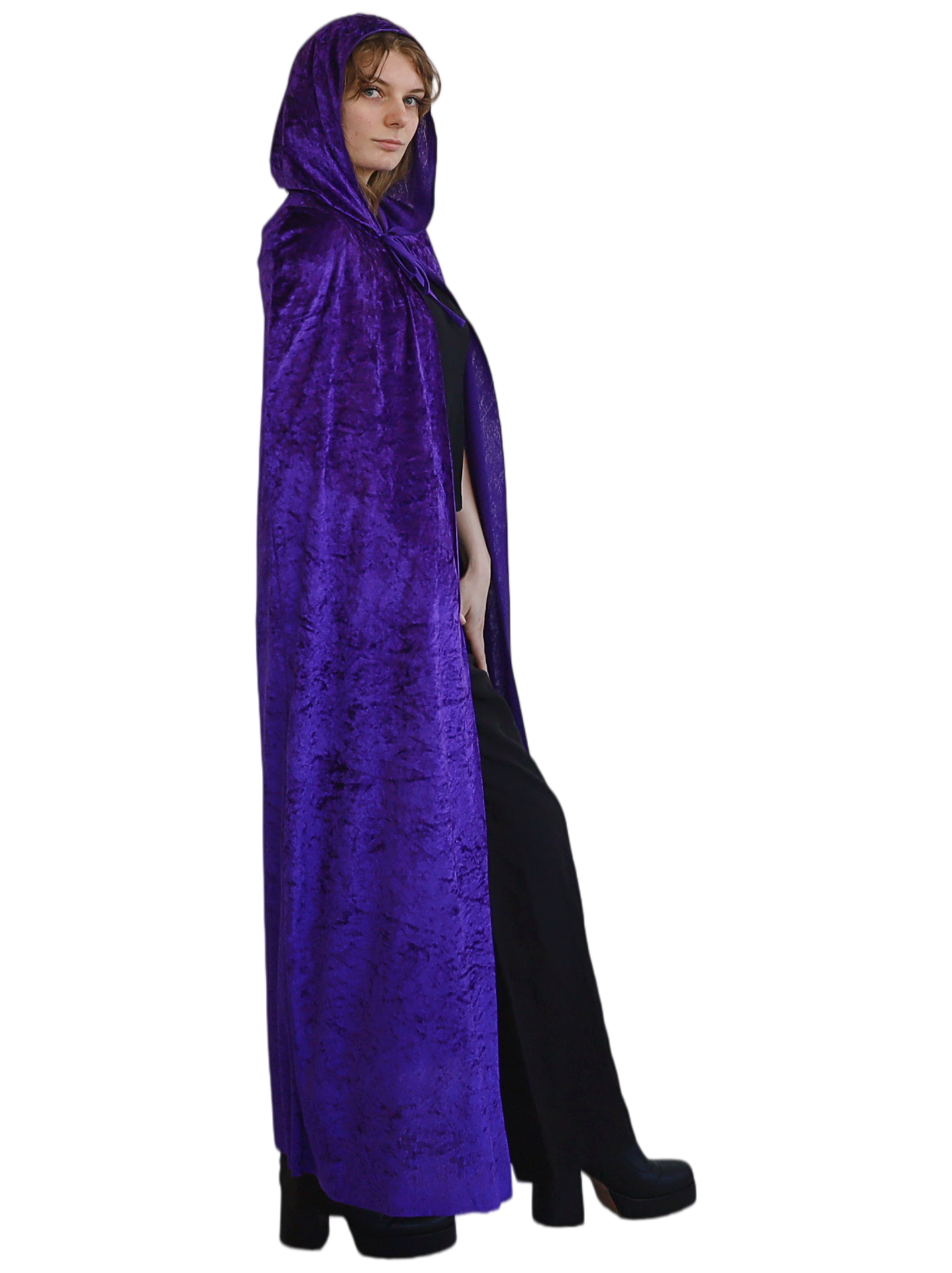 Velvet Cape with Hood - Purple
