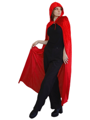 Red Velvet Cape with Hood