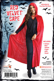 Red Velvet Cape with Hood