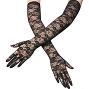 Long Black Lace Gloves