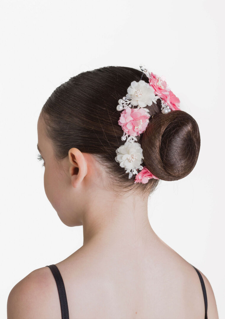 Pearls and Petals Hairpiece - Pink and White