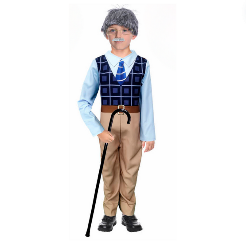 Children Blue Grandpa Costume 100 days school costume