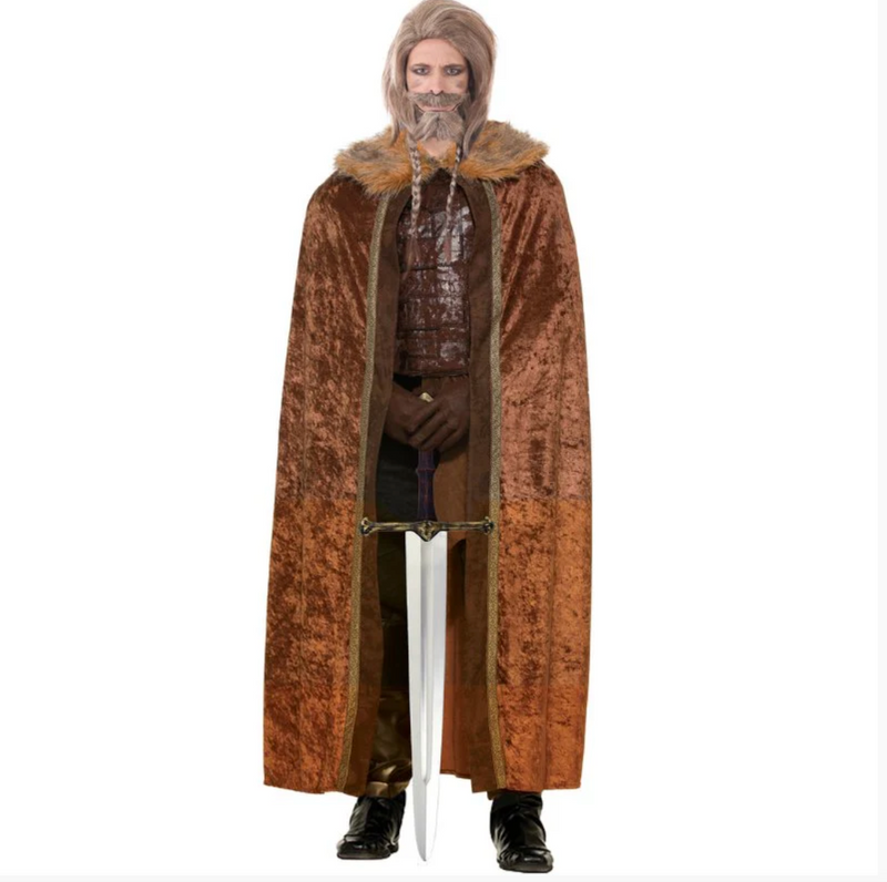 Faux Fur Cape - Brown