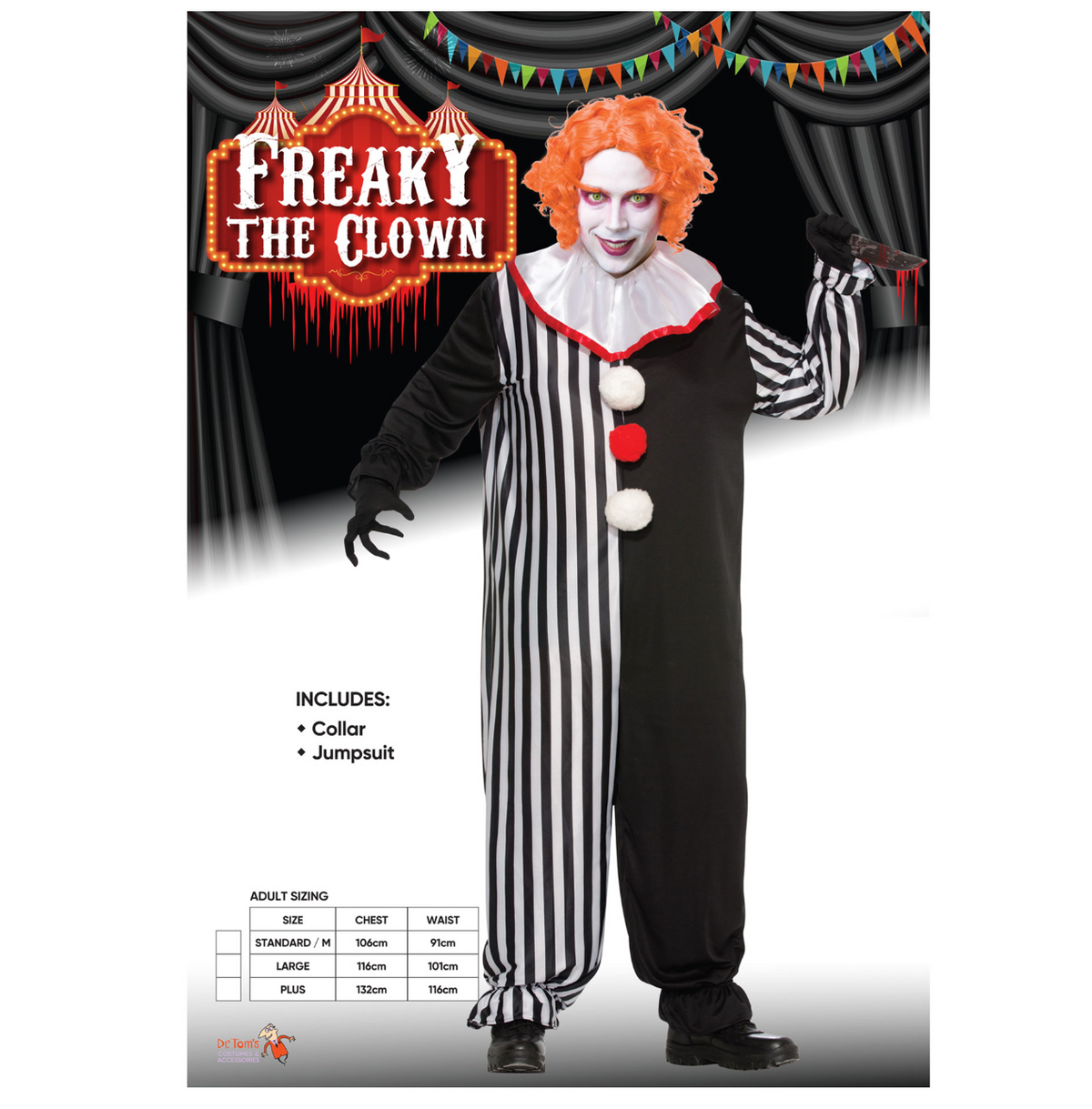 Freaky the Scary Clown Costume Halloween