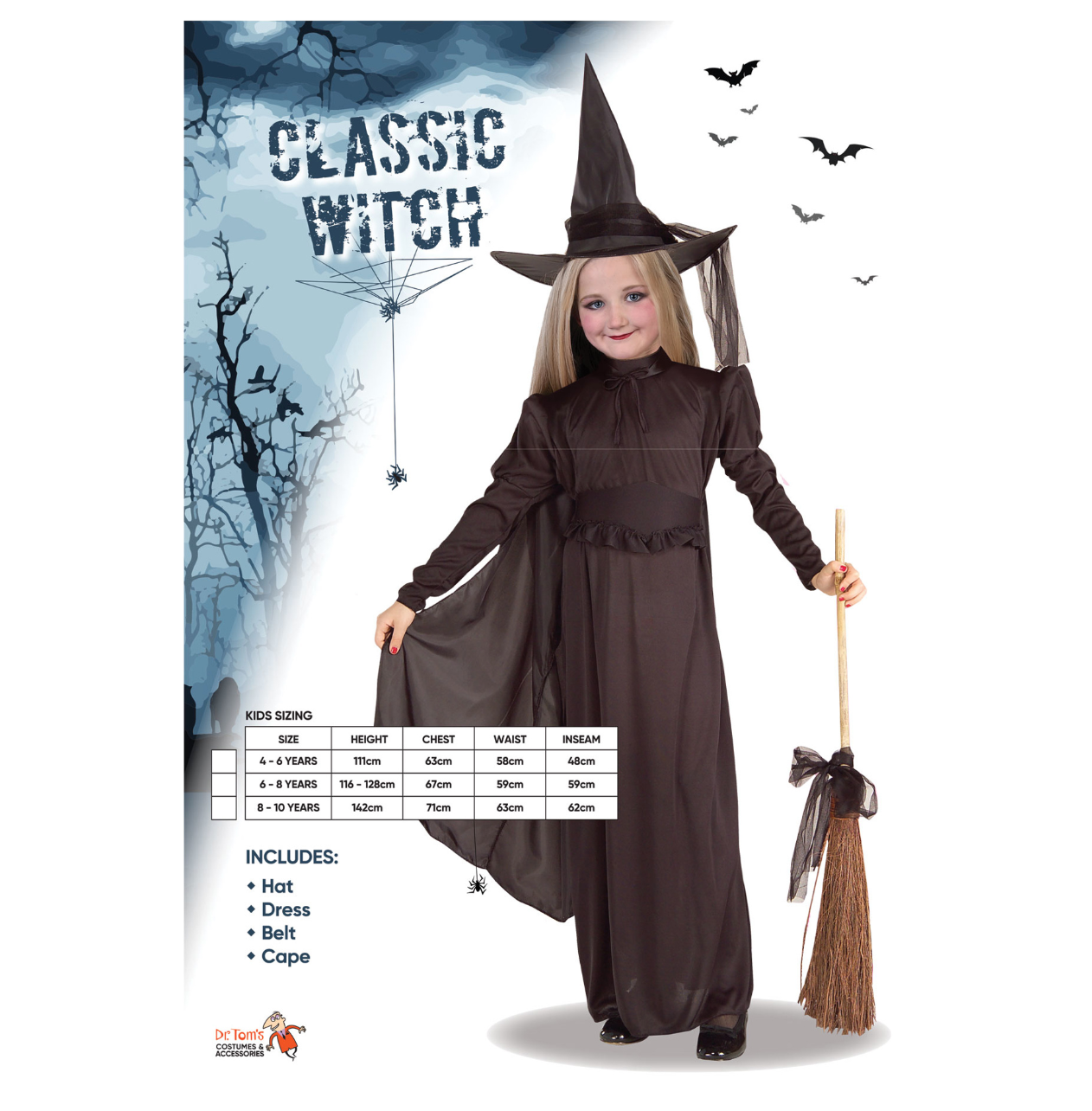 Classic Witch Costume -Child elphaba wizard of oz wicked halloween fantasy book week books movies characters 