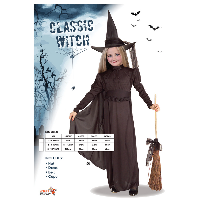 Classic Witch Costume -Child 