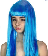 Wig - Long with fringe - Light Blue