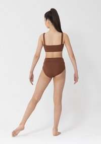 mocha brown seamless crop top dance costume