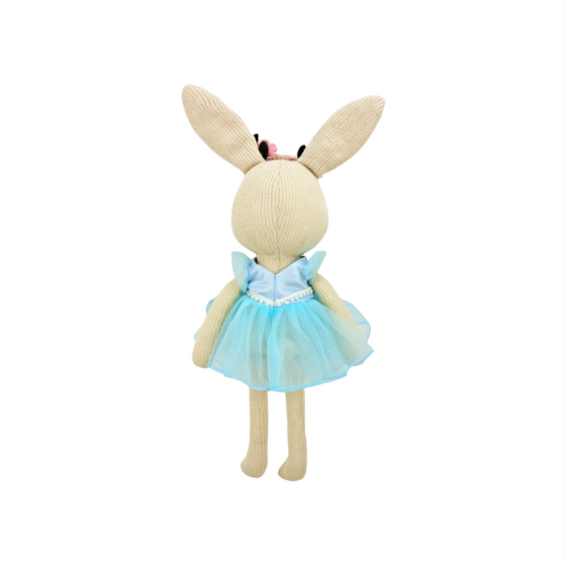 Beatrice Knitted Bunny Blue Ballerina Gifts