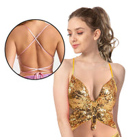 gold butterfly sequin top 