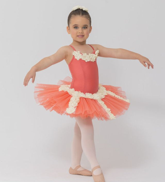 coral pink petal tutu child costume ballet