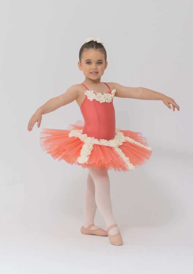 coral pink petal tutu child costume ballet