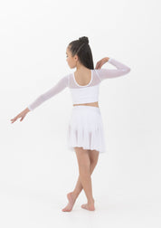 Long Sleeve Mesh Crop Top Dancewear Costume