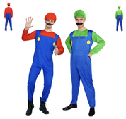 mario luigi brothers characters duo footy silly sunday mad monday halloween fancy dress up costumes video games mens adult