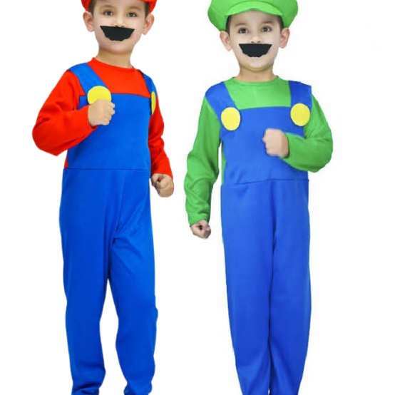 mario luigi brothers duo video games kids costumes family funny fancy dress up halloween italian