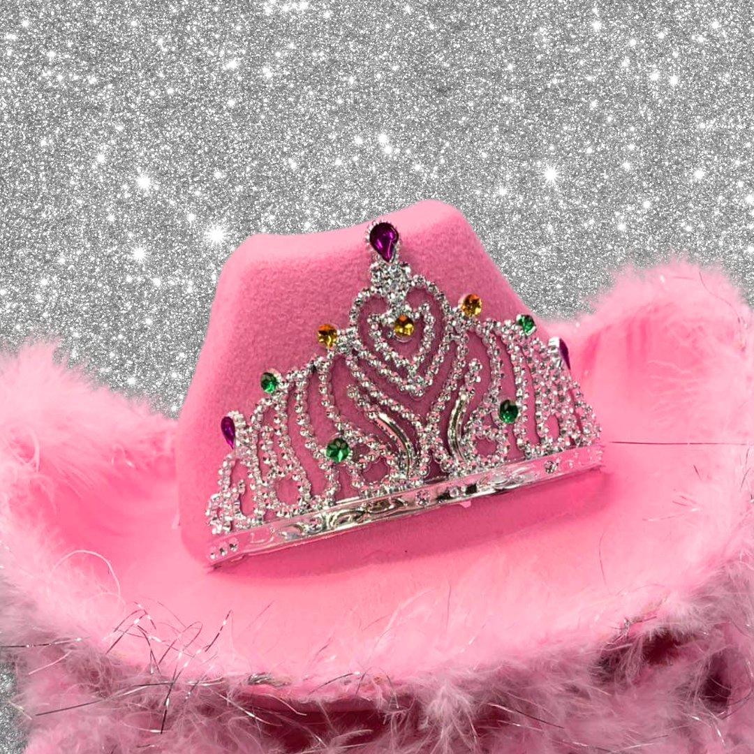 Pink Feather Hat Fluffy Pink Cowgirl Hat AMYBASIC Pink Cowboy Hat