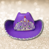 Cowboy Hat - Purple with sequin trim &  Princess Tiara